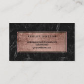 こんにちは美しいのどのばら色の金ゴールドの原稿の黒の大理石 名刺 (裏面)