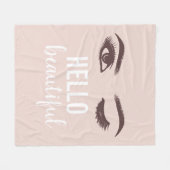 こんにちは美しいまつげメイクアップアーティスト フリースブランケット (正面(横))