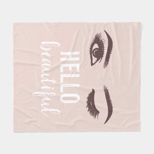 こんにちは美しいまつげメイクアップアーティスト フリースブランケット (正面(横))