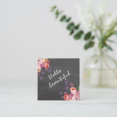 こんにちは美しいタイポグラフィシャルボードボホフローラ スクエア名刺 (スタンド正面)