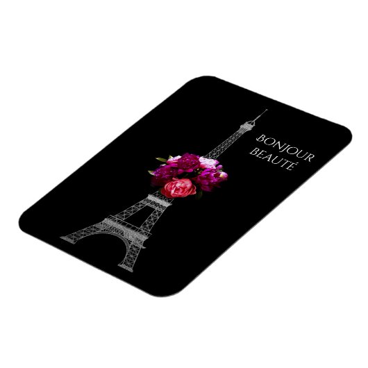 こんにちは美しいドラマチックな牡丹とエッフェルタワー マグネット (左側)