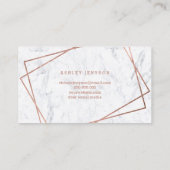 こんにちは美しいバラ金ゴールドスクリプトジオメトリック大理石 名刺 (裏面)