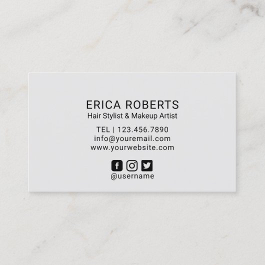 こんにちは美しいメーキャップアーティストの赤いキスの金ゴールドの原稿 名刺 (裏面)