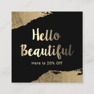 こんにちは美しいメーキャップアーティストの金ゴールドの打撃の紹介 紹介カード