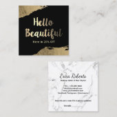 こんにちは美しいメーキャップアーティストの金ゴールドの打撃の紹介 紹介カード (正面/裏面)