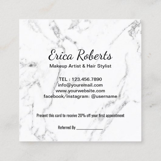 こんにちは美しいメーキャップアーティストの金ゴールドの打撃の紹介 紹介カード (裏面)