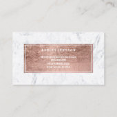 こんにちは美しい唇のばら色の金ゴールドのシックな原稿の大理石 名刺 (裏面)