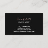 こんにちは美しい唇のタイポグラフィのメーキャップアーティスト 名刺 (裏面)