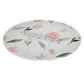 こんにちは美しい水彩画の花柄 カッティングボード (角)