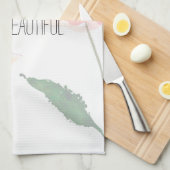 こんにちは美しい水彩画の花柄 キッチンタオル (四つ折り)