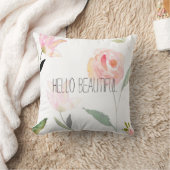 こんにちは美しい水彩画の花柄 クッション (ブランケット)