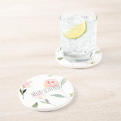 こんにちは美しい水彩画の花柄 コースター (側面)