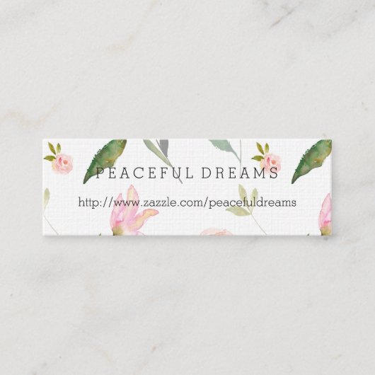 こんにちは美しい水彩画の花柄 スキニー名刺 (正面)