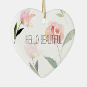 こんにちは美しい水彩画の花柄 セラミックオーナメント (右)