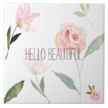 こんにちは美しい水彩画の花柄