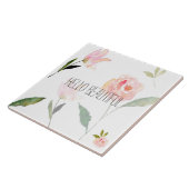 こんにちは美しい水彩画の花柄 タイル (側面)