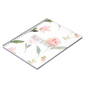こんにちは美しい水彩画の花柄 ノートブック (左側)