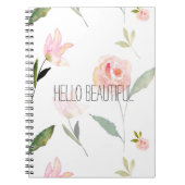 こんにちは美しい水彩画の花柄 ノートブック (正面)