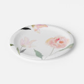 こんにちは美しい水彩画の花柄 ペーパープレート (アングル)