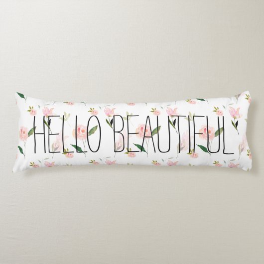 こんにちは美しい水彩画の花柄 ボディピロー (正面)