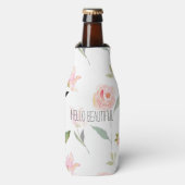 こんにちは美しい水彩画の花柄 ボトルクーラー (ボトル正面)