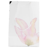 こんにちは美しい水彩画の花柄 ミディアムペーパーバッグ (裏面)