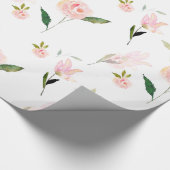 こんにちは美しい水彩画の花柄 ラッピングペーパー (角)