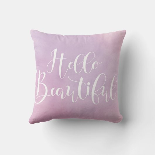 こんにちは美しい水彩画16" x 16"装飾用クッション クッション (裏面)