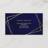 こんにちは美しい金ゴールドの原稿の濃紺の水彩画 名刺 (裏面)