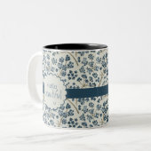 こんにちは美しい青の水色キャラウェイフラワー ツートーンマグカップ (正面左)