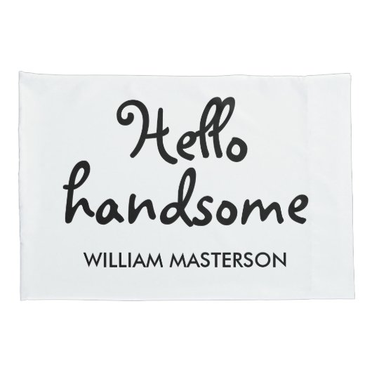 こんにちは美しい、こんにちはハンサム 枕カバー (裏面-右)