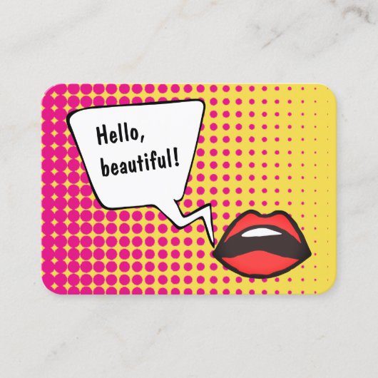 こんにちは美しい! 大きいポップアートの名刺 名刺 (正面)