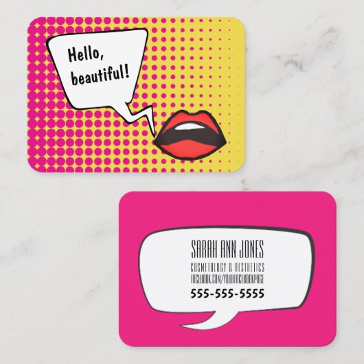 こんにちは美しい! 大きいポップアートの名刺 名刺 (正面/裏面)