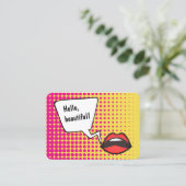 こんにちは美しい! 大きいポップアートの名刺 名刺 (スタンド正面)