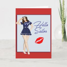 こんにちは船員のピンナップの女の子 カード