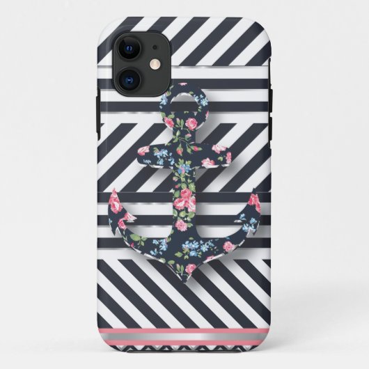 こんにちは船員! レトロのヴィンテージの航海のな花のいかり Case-Mate iPhoneケース (裏面)