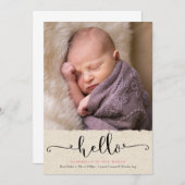 こんにちは誕生の発表 案内状 (正面/裏面)