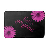 こんにちは豪華でガーリーな|のショッキングピンクのグリッターの一見の浮気者 バスマット (正面)