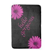 こんにちは豪華でガーリーな|のショッキングピンクのグリッターの一見の浮気者 バスマット (正面縦)