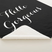 こんにちは豪華で黒く及び白いsherpaのフリースブランケット シェルパブランケット (3/4)