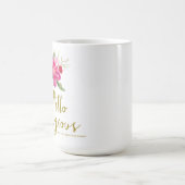 こんにちは豪華な花のマグ コーヒーマグカップ (中央)