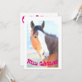 こんにちは豪華な馬の誕生日カード カード (正面/裏面インサイチュ)