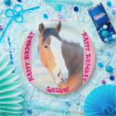 こんにちは豪華な馬の誕生日カード ペーパープレート (パーティー)