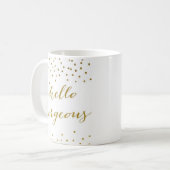 "こんにちは豪華な" -クラシックで白いマグ コーヒーマグカップ (正面左)