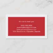 こんにちは赤の個人的なネットワーキングの名刺 名刺 (裏面)