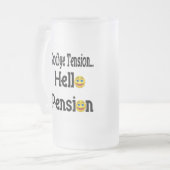 こんにちは退職年金 フロストグラスビールジョッキ (正面左)