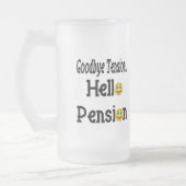 こんにちは退職年金 フロストグラスビールジョッキ (左)