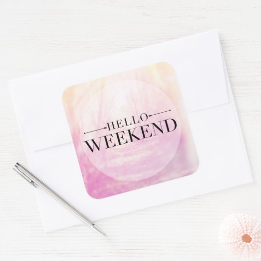 こんにちは週末 スクエアシール (封筒)