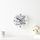 こんにちは違うな言語単語の芸術の柱時計で ラウンド壁時計 (ホーム)