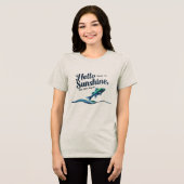 こんにちは陽気さん、泳ぐ。輝く。繰り返す。 トライブレンドTシャツ (正面全面)